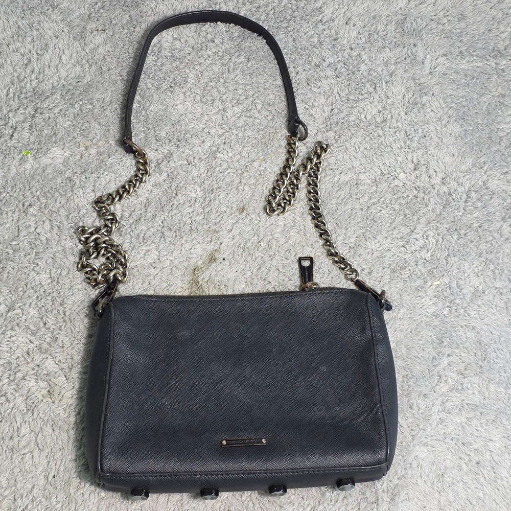 Rebecca Minkoff Crossbody Bag‎ Black Saffiano Leather Chain Strap